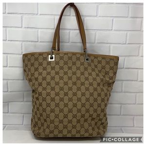 Authentic Gucci Canvas Shoulder Bag